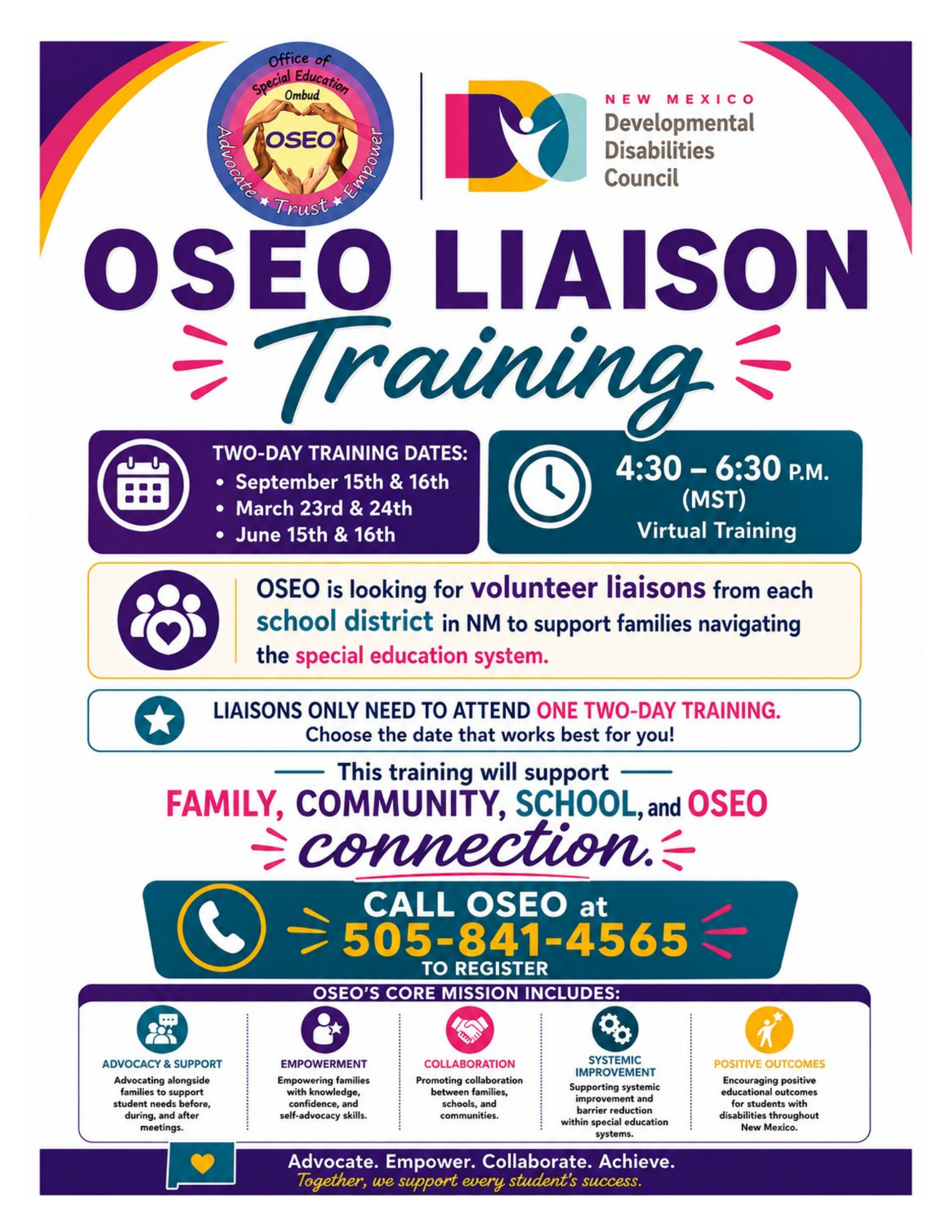 flyer for OSEO Liaison Training